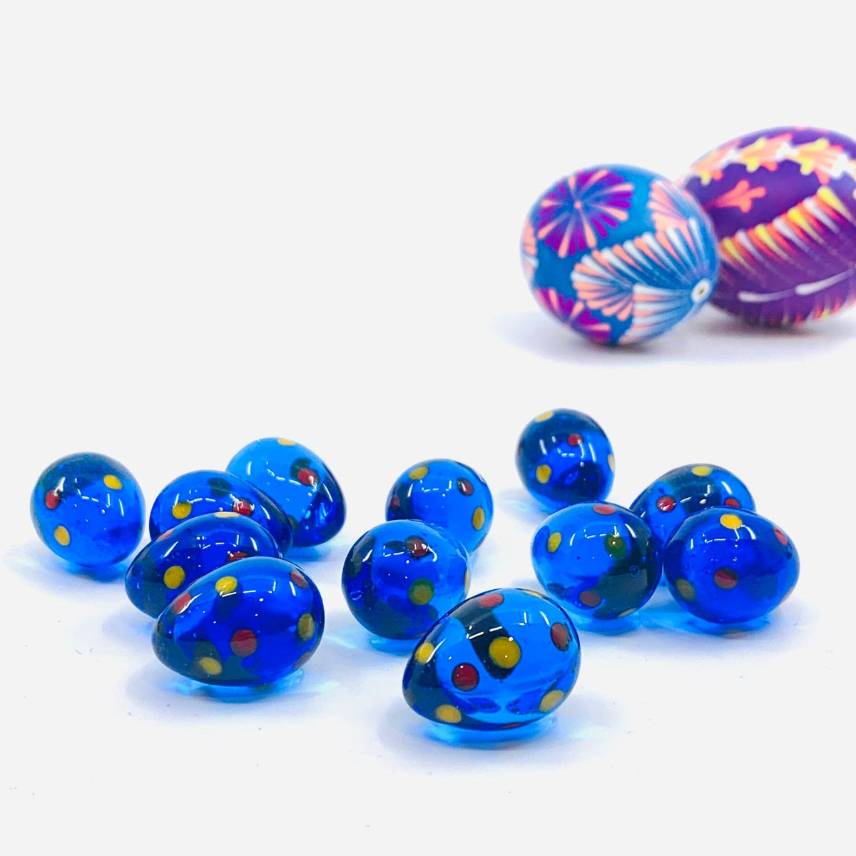 Mini Glass Egg, Peacock Miniature Amazon 