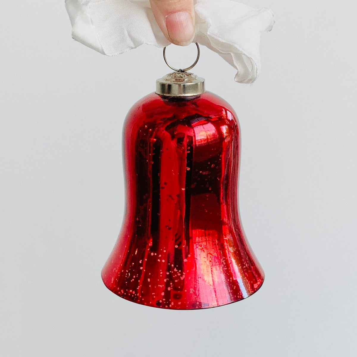 Mercury Glass Bell, Red India House Brass 