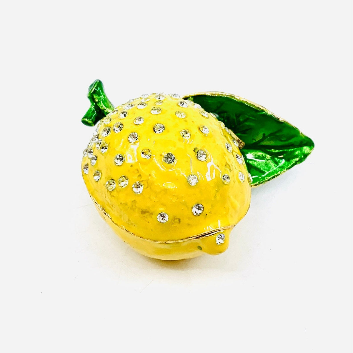Bejeweled Enamel Trinket Box - Lemon Decor Creative Co-Op 