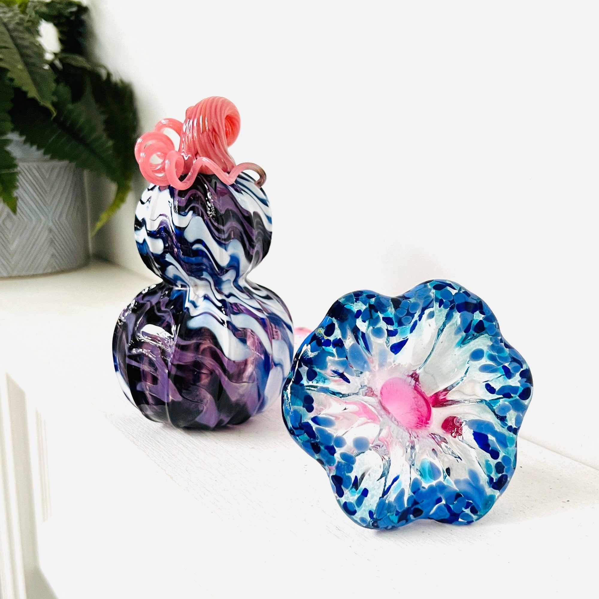 Pulled Glass Flower and Gourd Set 9 Decor Luke Adams Glass Blowing Studio 