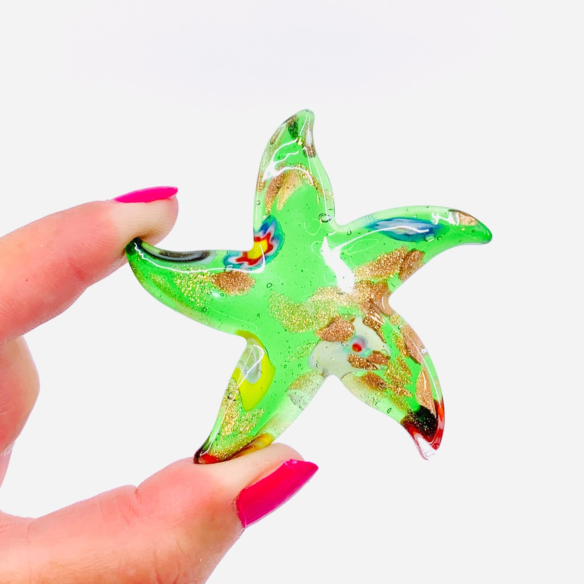 Pocket Glitter Starfish, Green Miniature gift essentials 