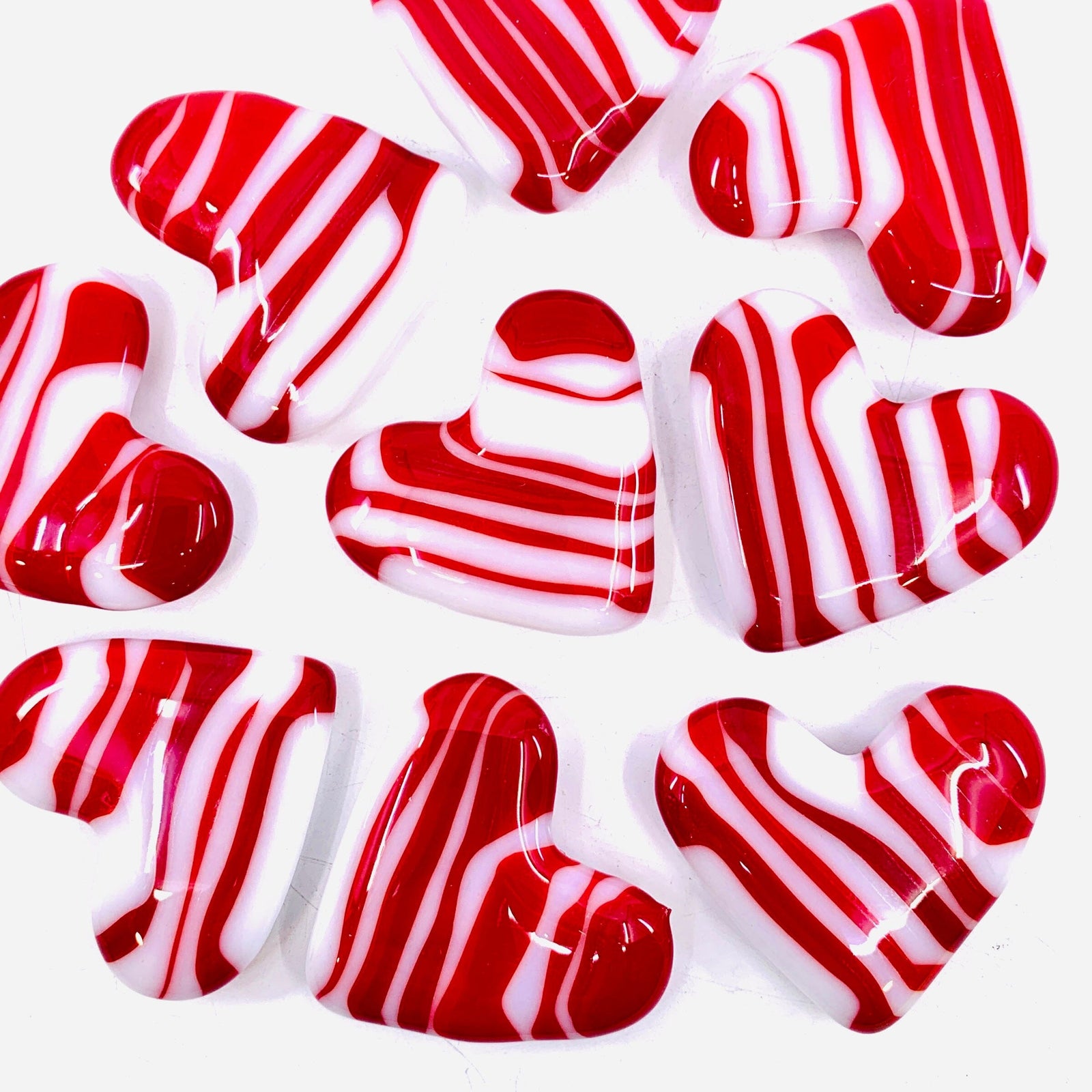 Fused Pocket Hearts, Candy Cane Miniature Jean 