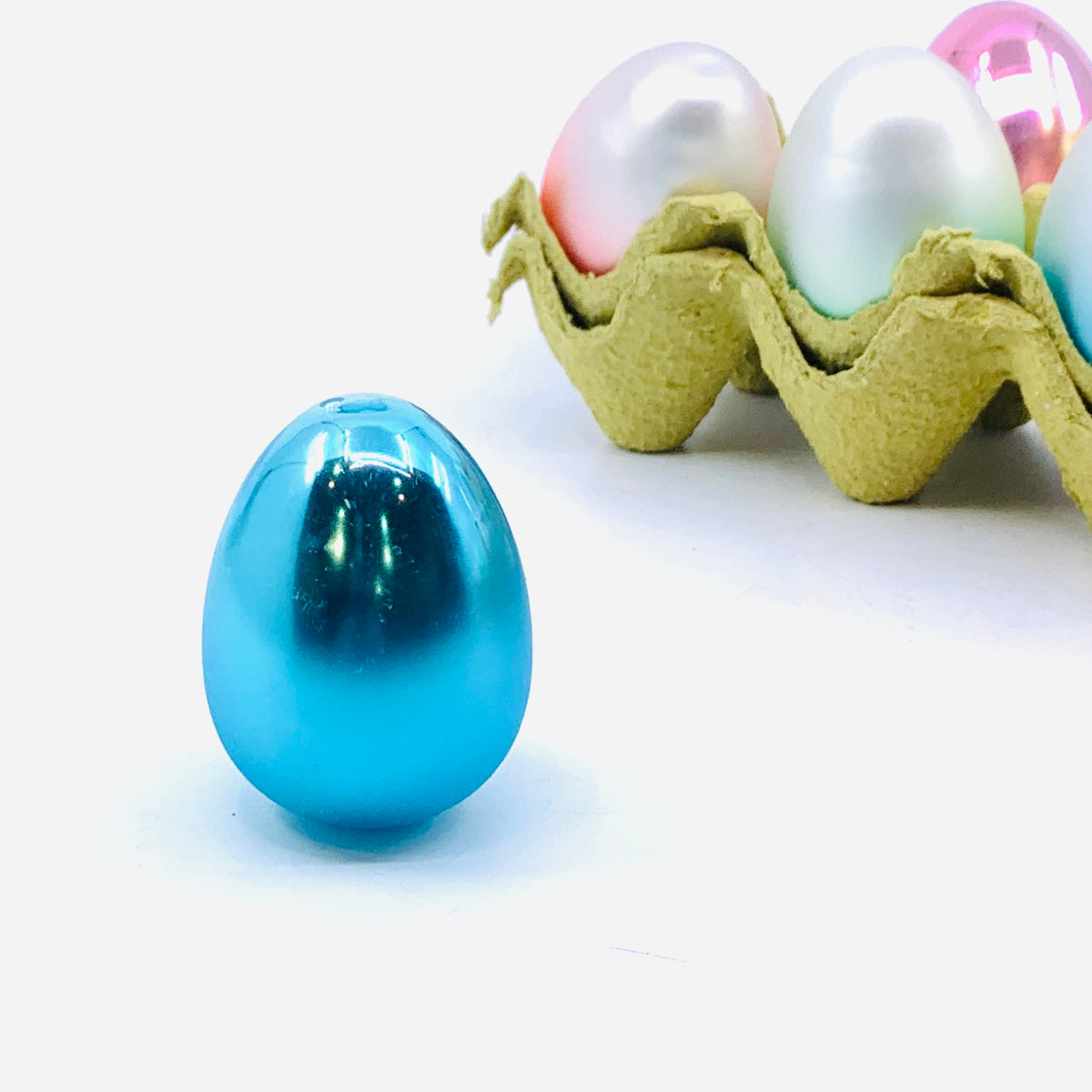 Glass Easter Eggs, Shiny Blue