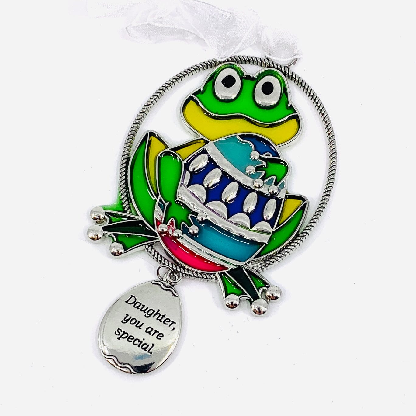 Stained Glass Easter Ornaments, Frog Decor GANZ 