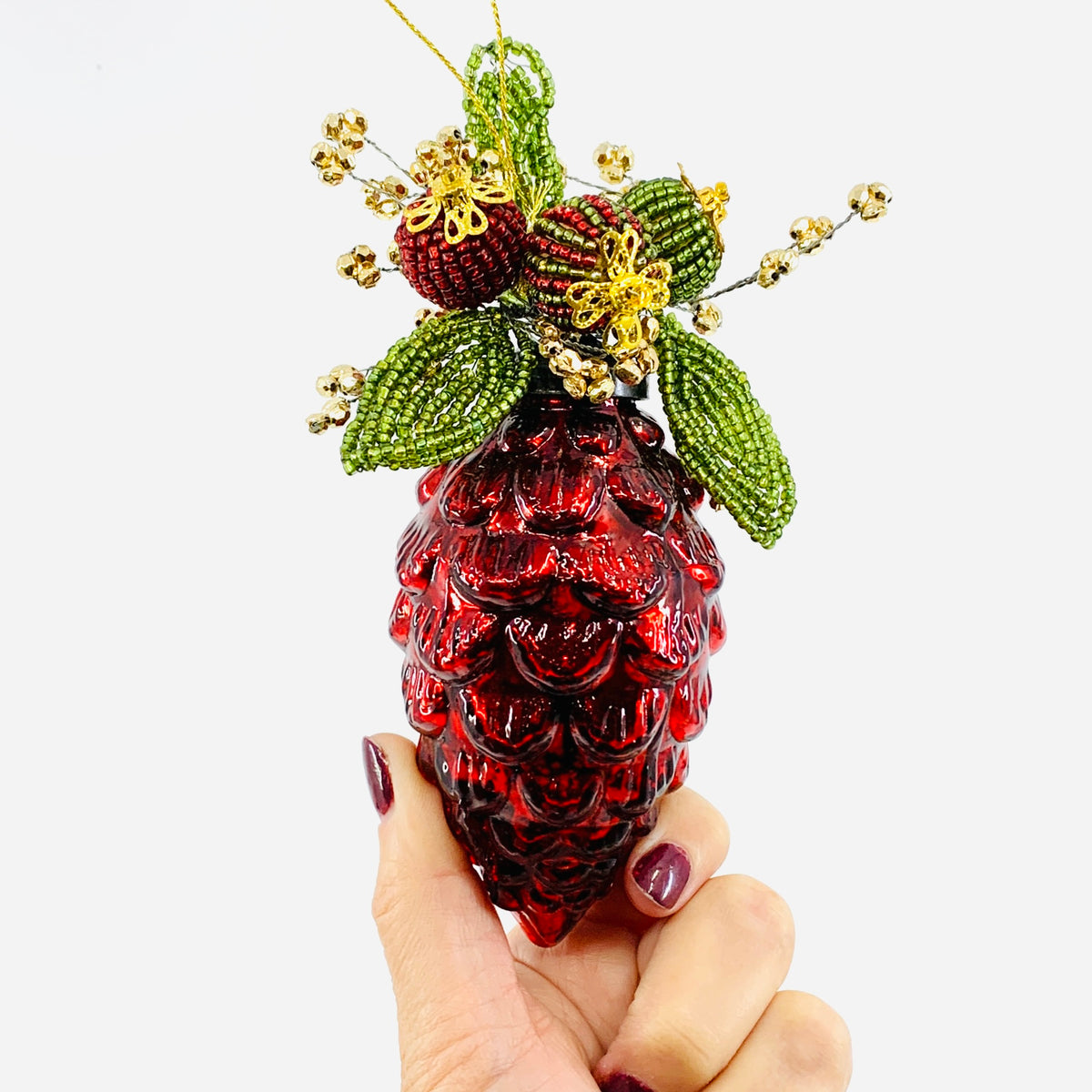 Pine Ornament 72, Red