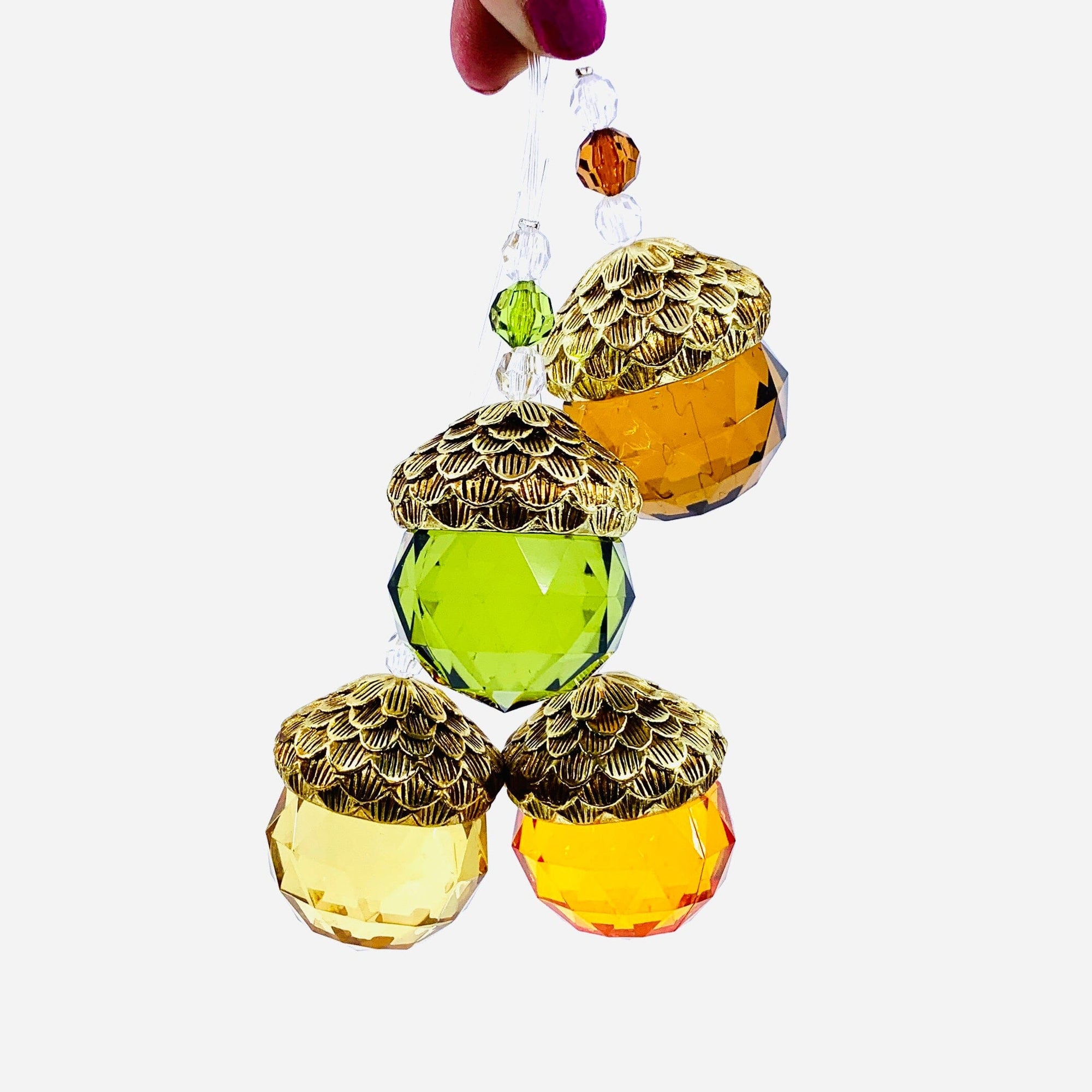 Acorn Crystal Ornament, Green Ornament GANZ 