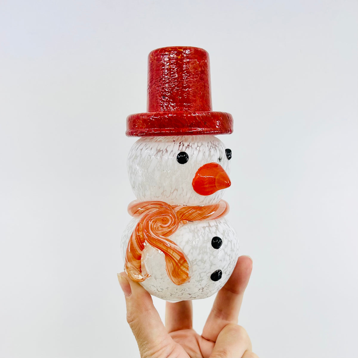 Blown Glass Snowman - Red Scarf
