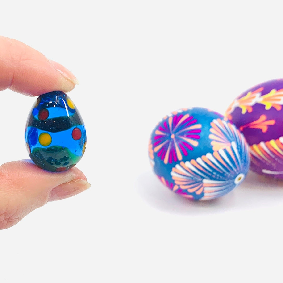 Mini Glass Egg, Peacock Miniature Amazon 