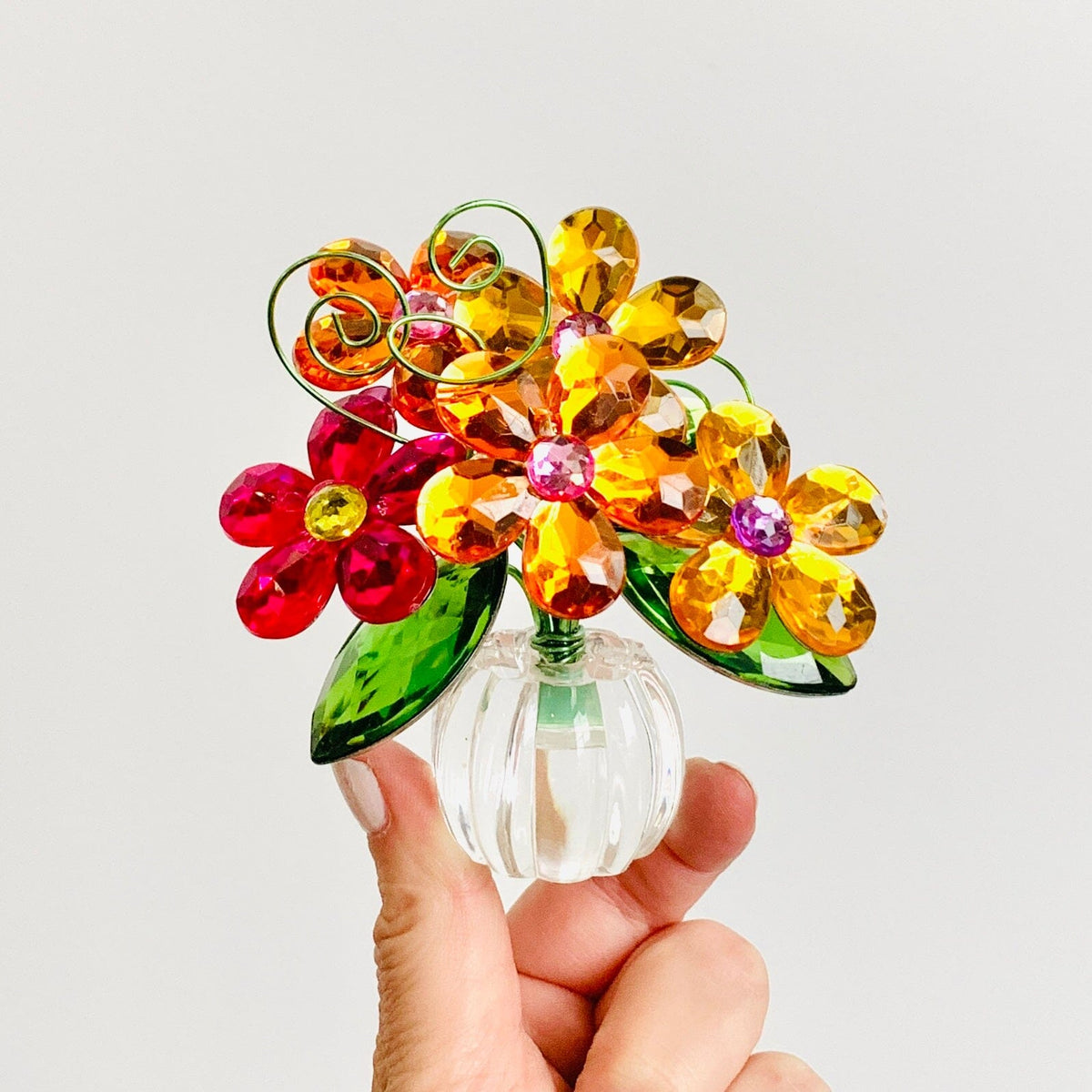Acrylic Bouquet 1, Pansy Clear