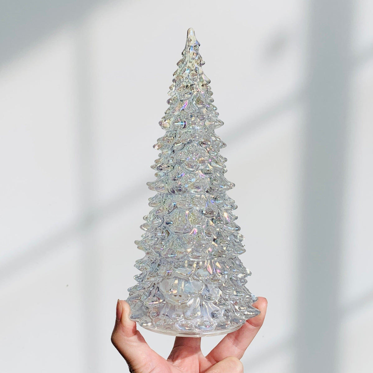 Iridescent Blown Glass Light Up Tree Diamond Star Large 