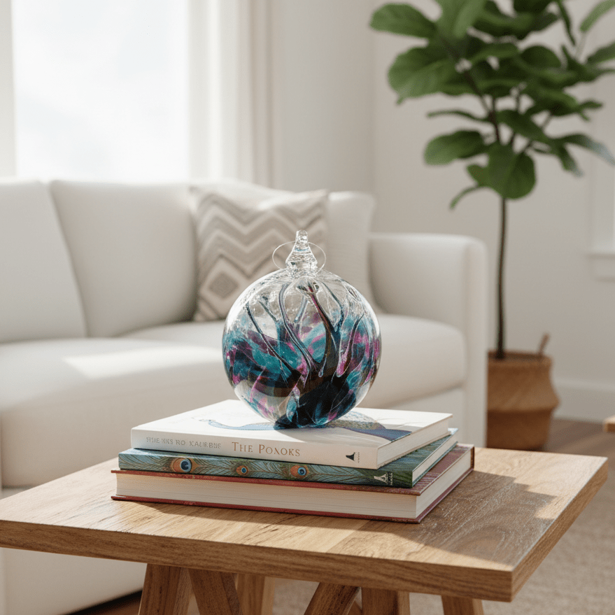 5" Wish Ball Ornament, Peacock