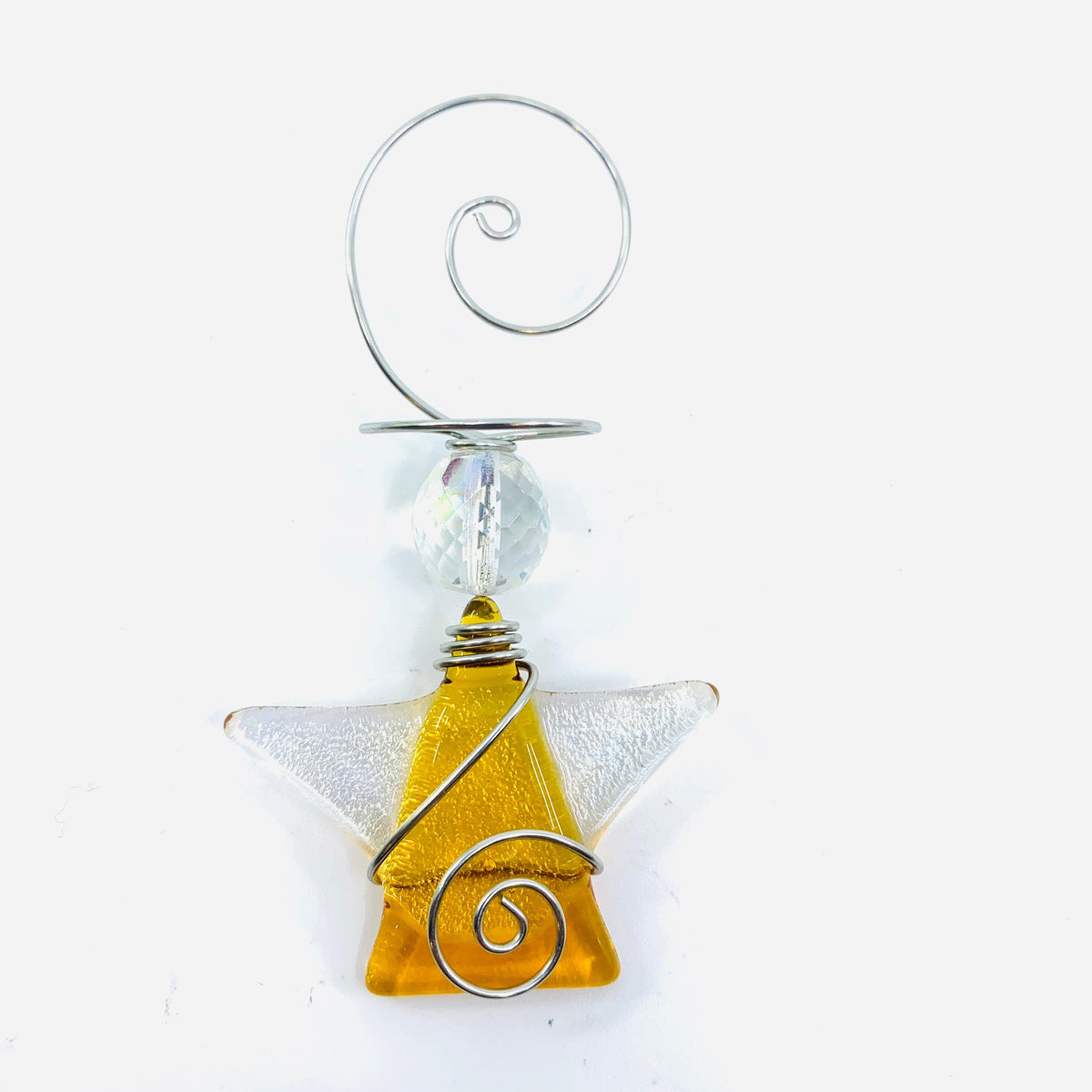 Fused Tiny Angels Ornament Haywire Art Amber 