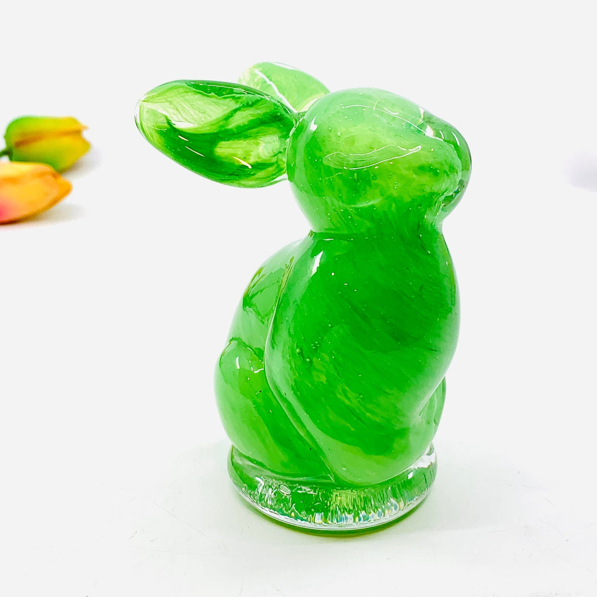 Glass Easter Baby Bunny, Basil Diamond Star 