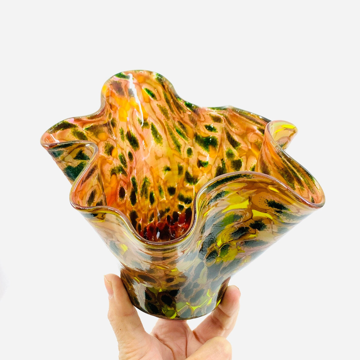 Multi Color Confetti Floppy Vase Decor Luke Adams Glass Blowing Studio 