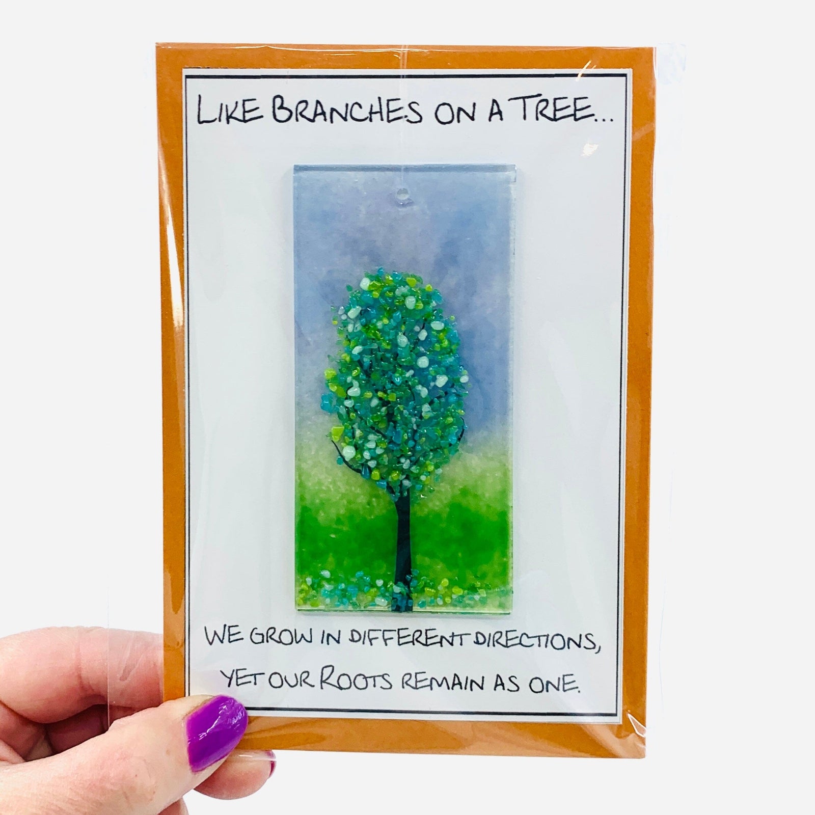 Fused Glass "Like Branches on a Tree” Suncatcher 53 Decor Glimmer Glass Gifts 