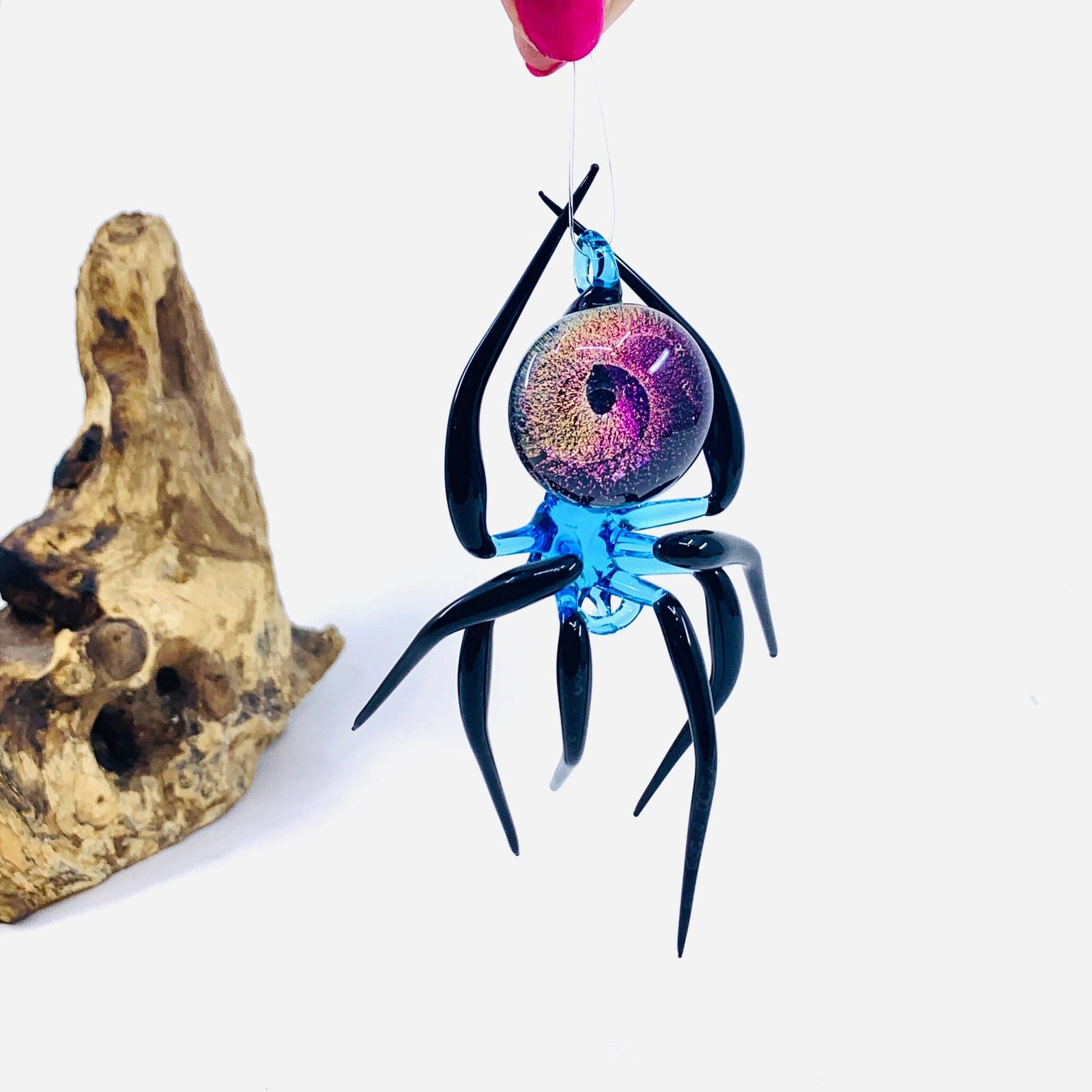 Glass Galaxy Spider Ornament, 47 Ornament WGK Glass Art Inc 