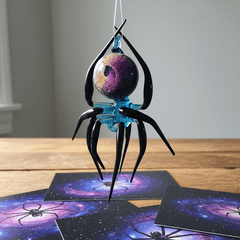 Glass Galaxy Spider Ornament, 47 - Luke Adams Glass Blowing Studio