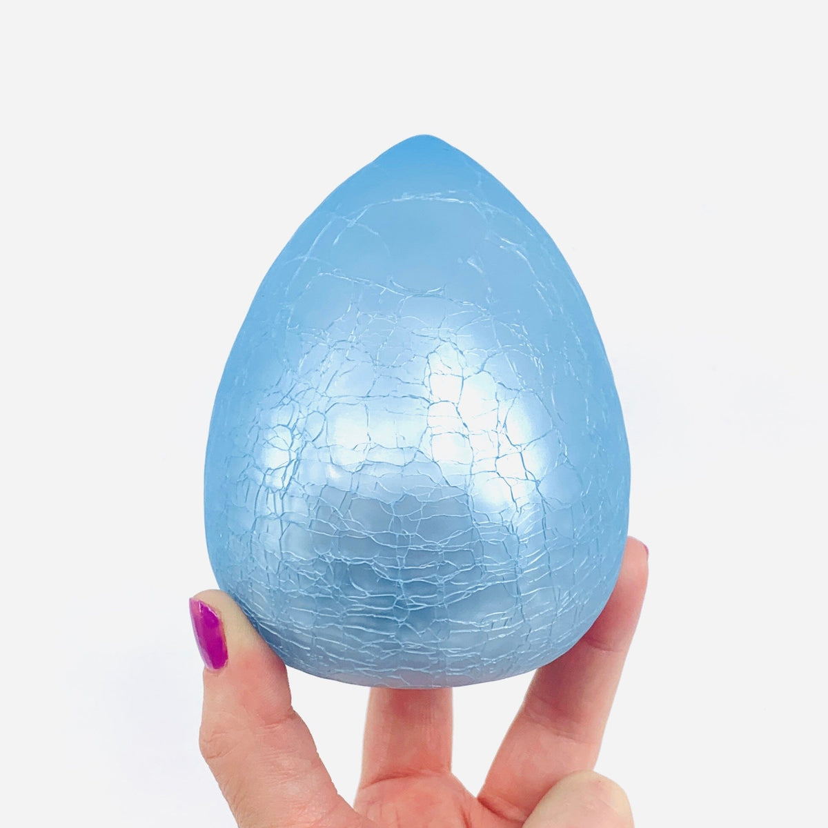 Blown Crackle Eggs, Opaque Blue Diamond Star 