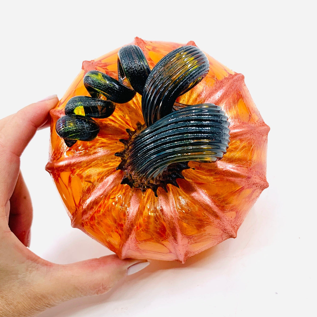 Daily Pumpkin 583 Fall Shimmer Squat Daily Pumpkin Luke Adams Glass Blowing Studio 