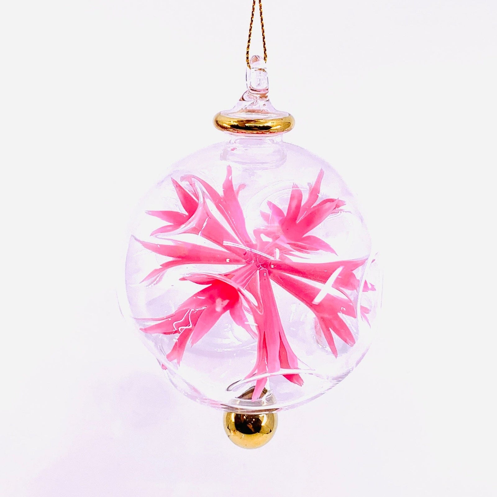 Hand Blown Starburst Ornaments, Pink Large Unique Tradings LLC 