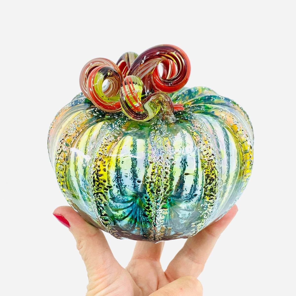 Daily Pumpkin 2147 Holiday Squat and Mercury Tree Ornament Gabby Luke Adams Glass Blowing Studio 