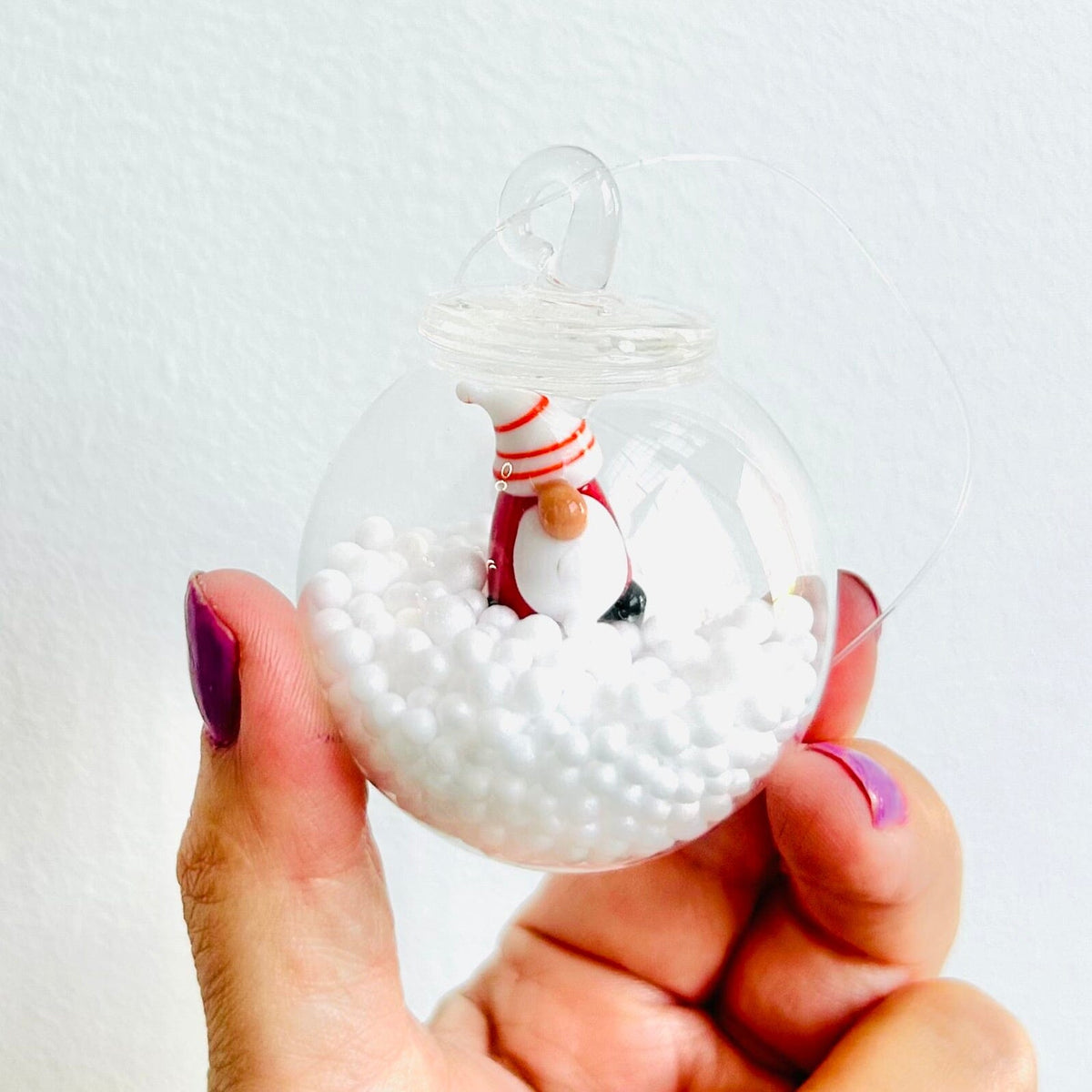 Glass Snow Globe Ornament, Gnome Decor Creative Co-op 