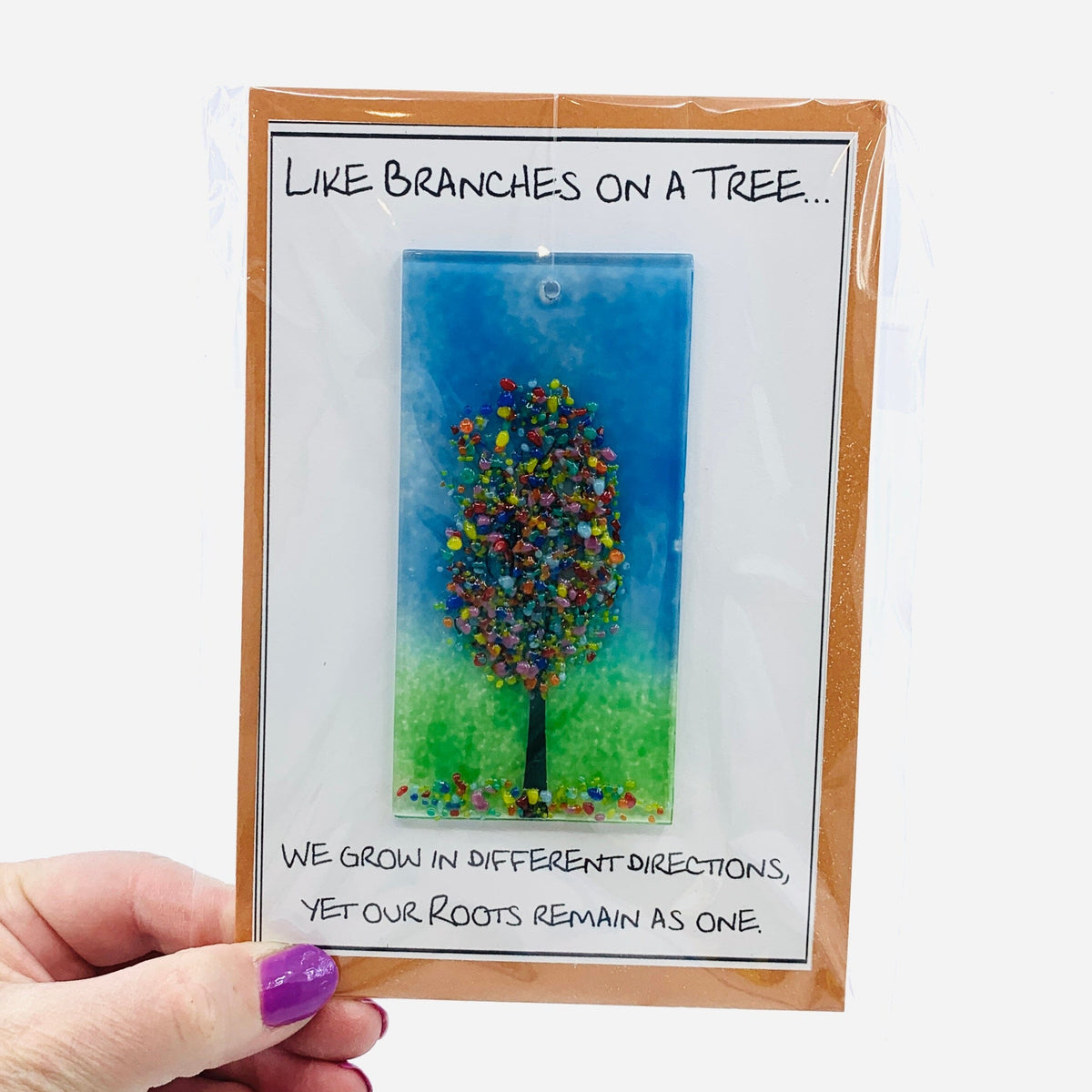 Fused Glass "Like Branches on a Tree” Suncatcher 56 Decor Glimmer Glass Gifts 