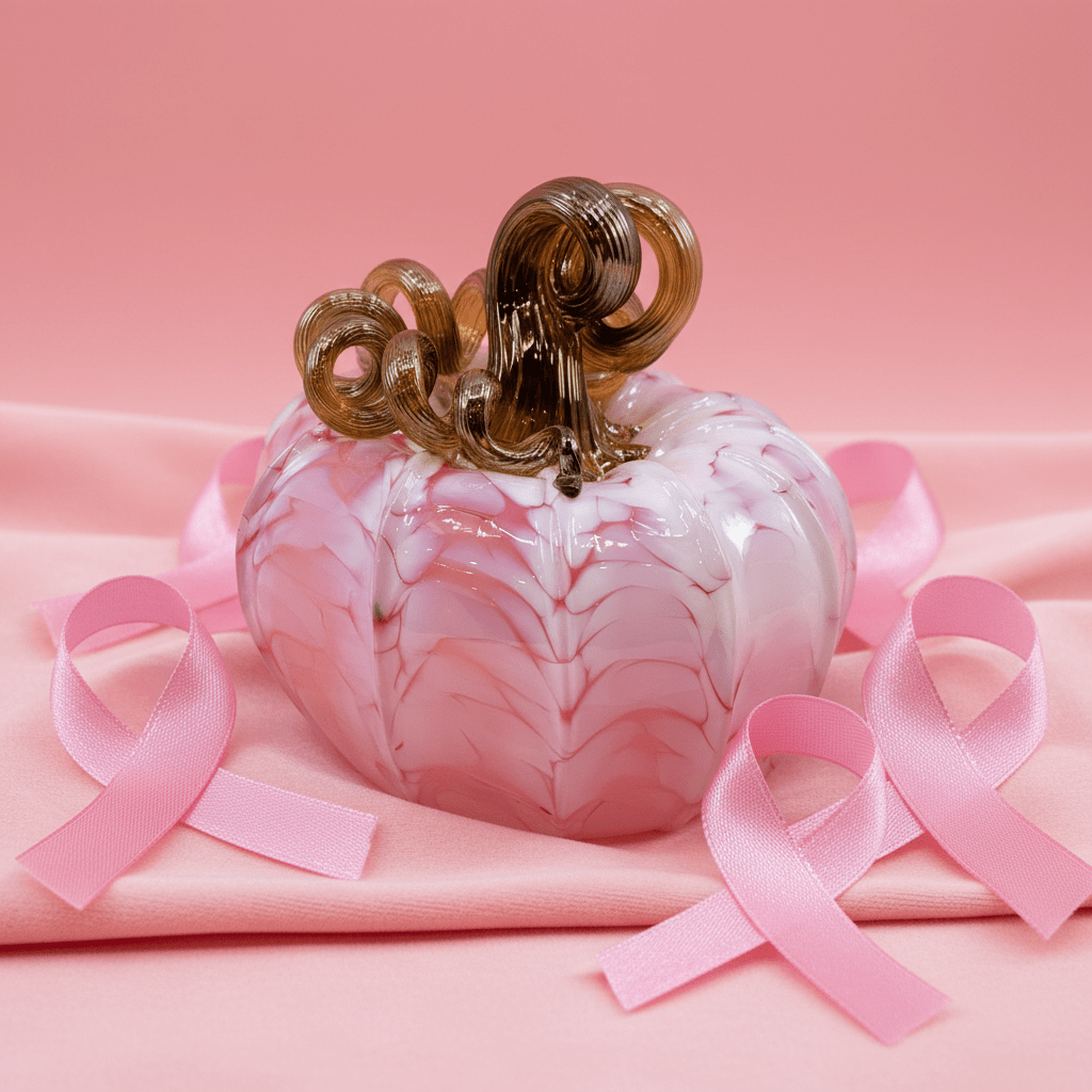 Daily Pumpkin 2839 Breast Cancer Awareness Sample Squat Gabby Luke Adams Glass Blowing Studio 