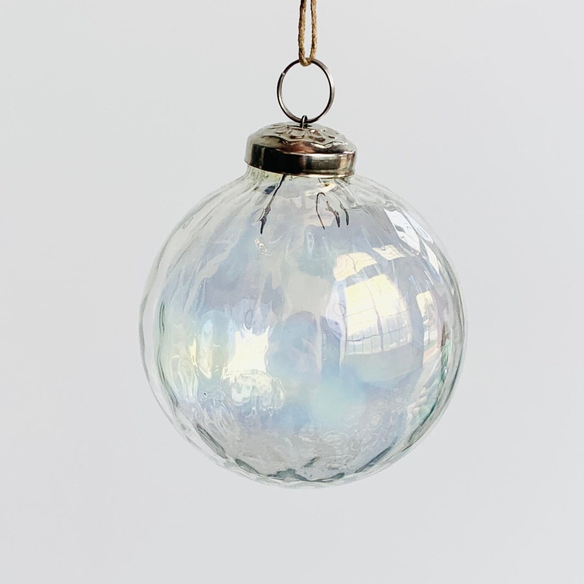 Optic Glass Sphere Ornament 7, Clear Luster