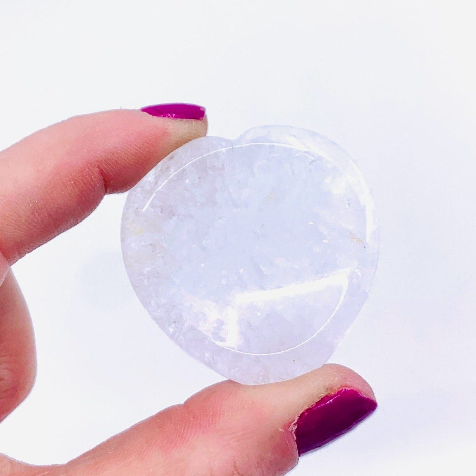 HEART Worry Stone - Clear Quartz Decor - 