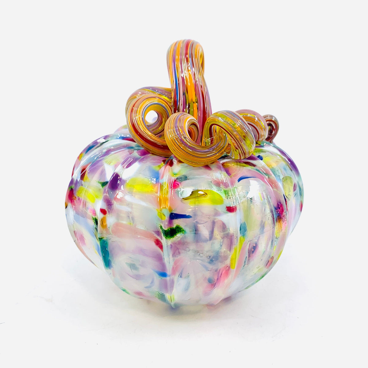 Daily Pumpkin 2842 Color-Twist Stem Squat Gabby Luke Adams Glass Blowing Studio 