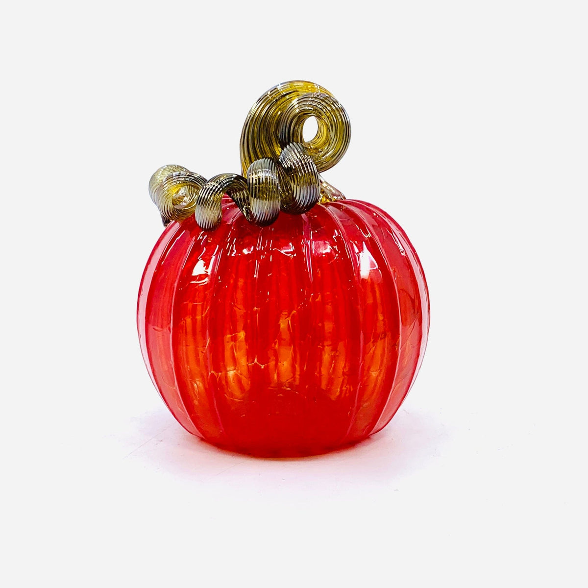 July Birthstone Pumpkin, Ruby Pumpkin Luke Adams Glass Blowing Studio 