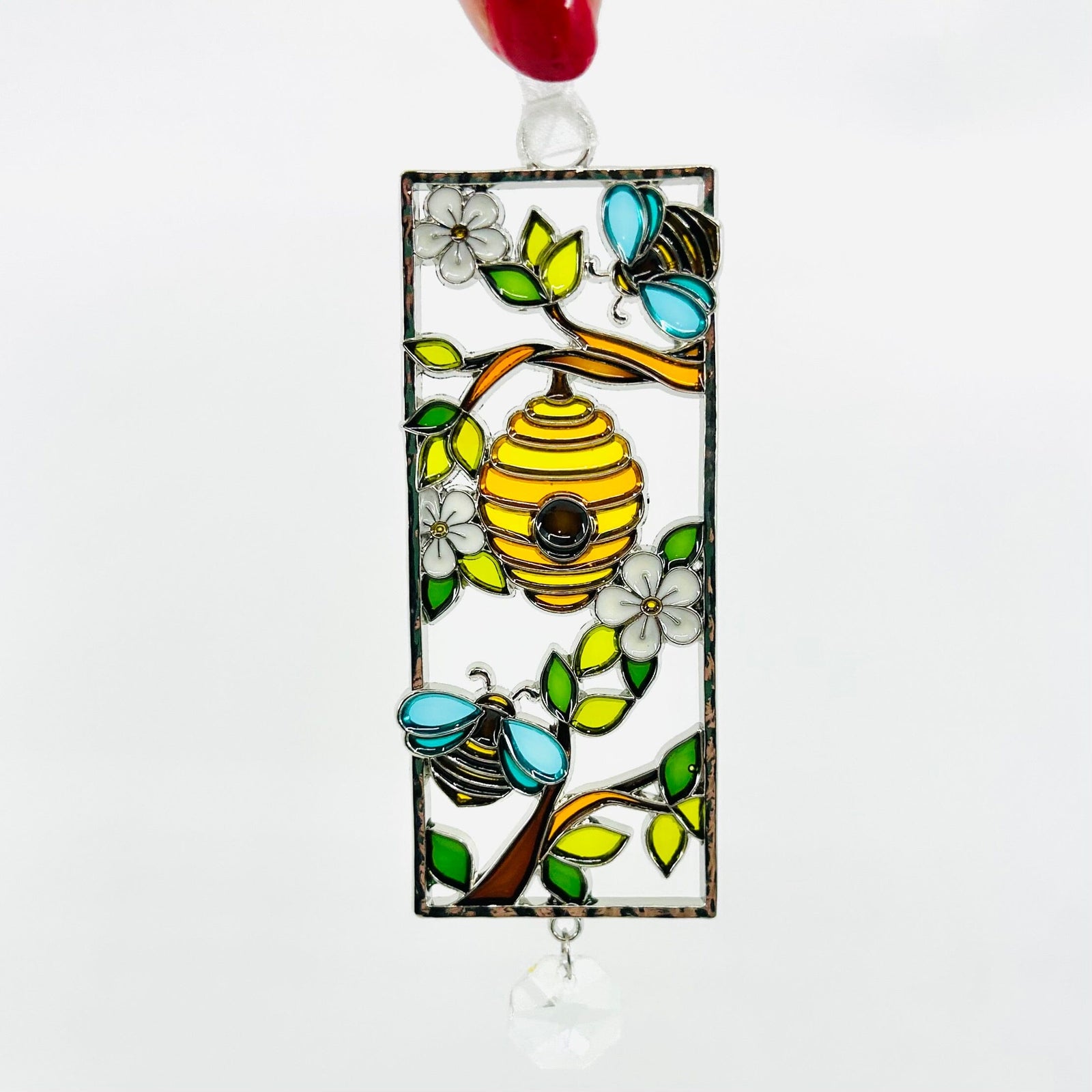Stained Glass Life is Beautiful Ornaments, Beehive Decor GANZ 