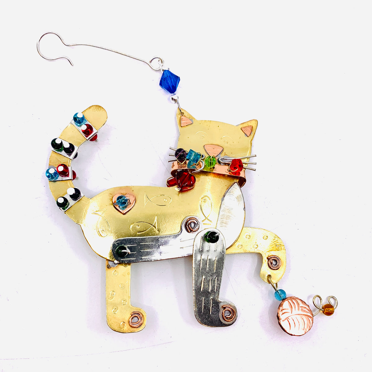 Mixed Metal Ornament, Sassy Cat 24