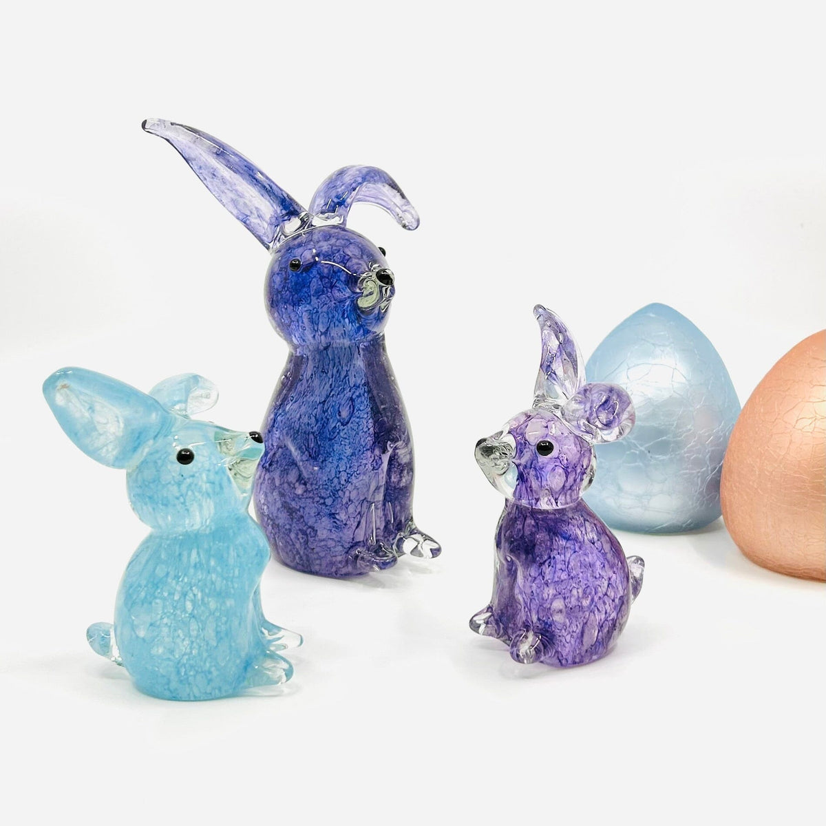 Large Glass Rabbit, Purple Peter Decor Chesapeake Bay 