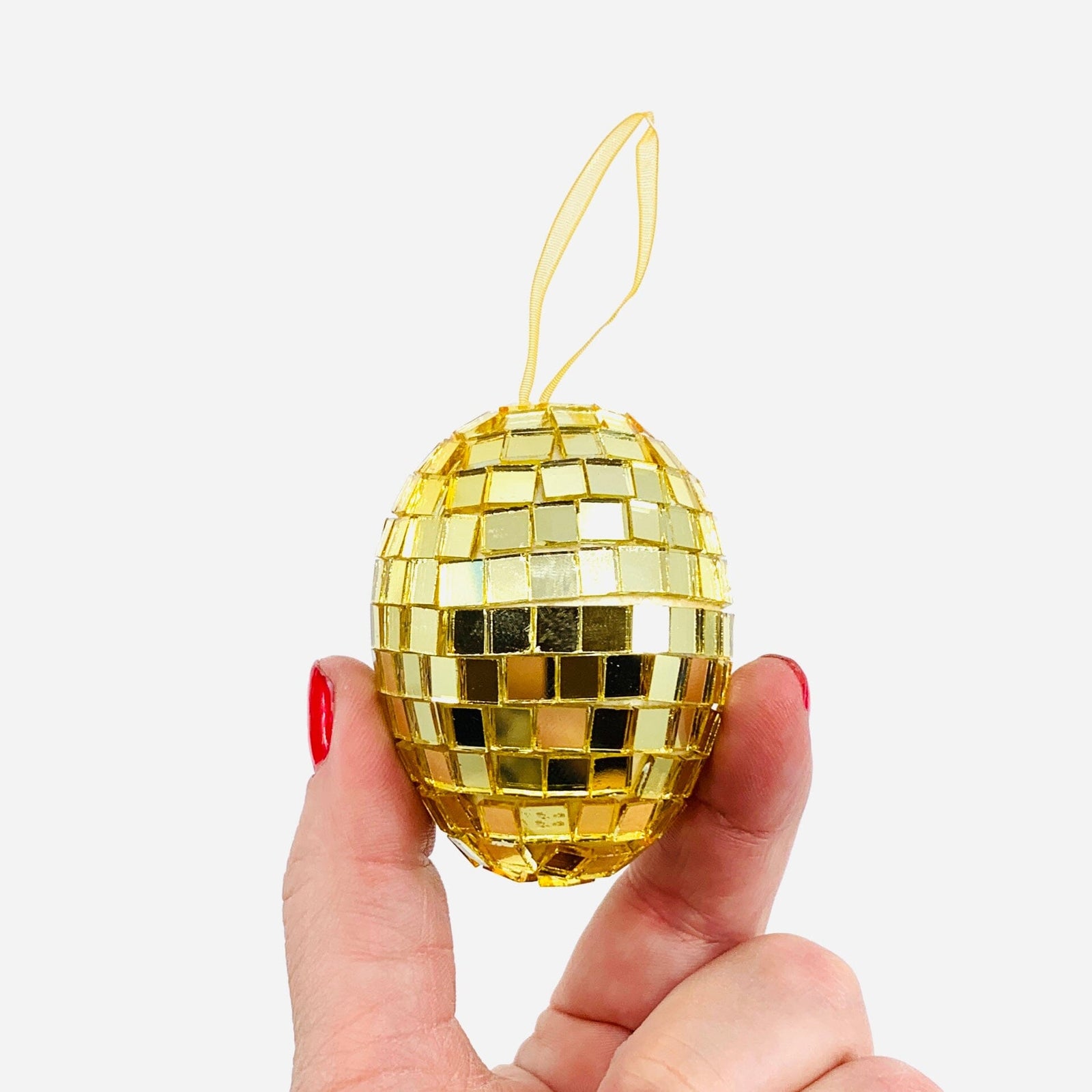 Mirror Mosaic Egg Ornament, Gold One Hundred 80 Degrees 