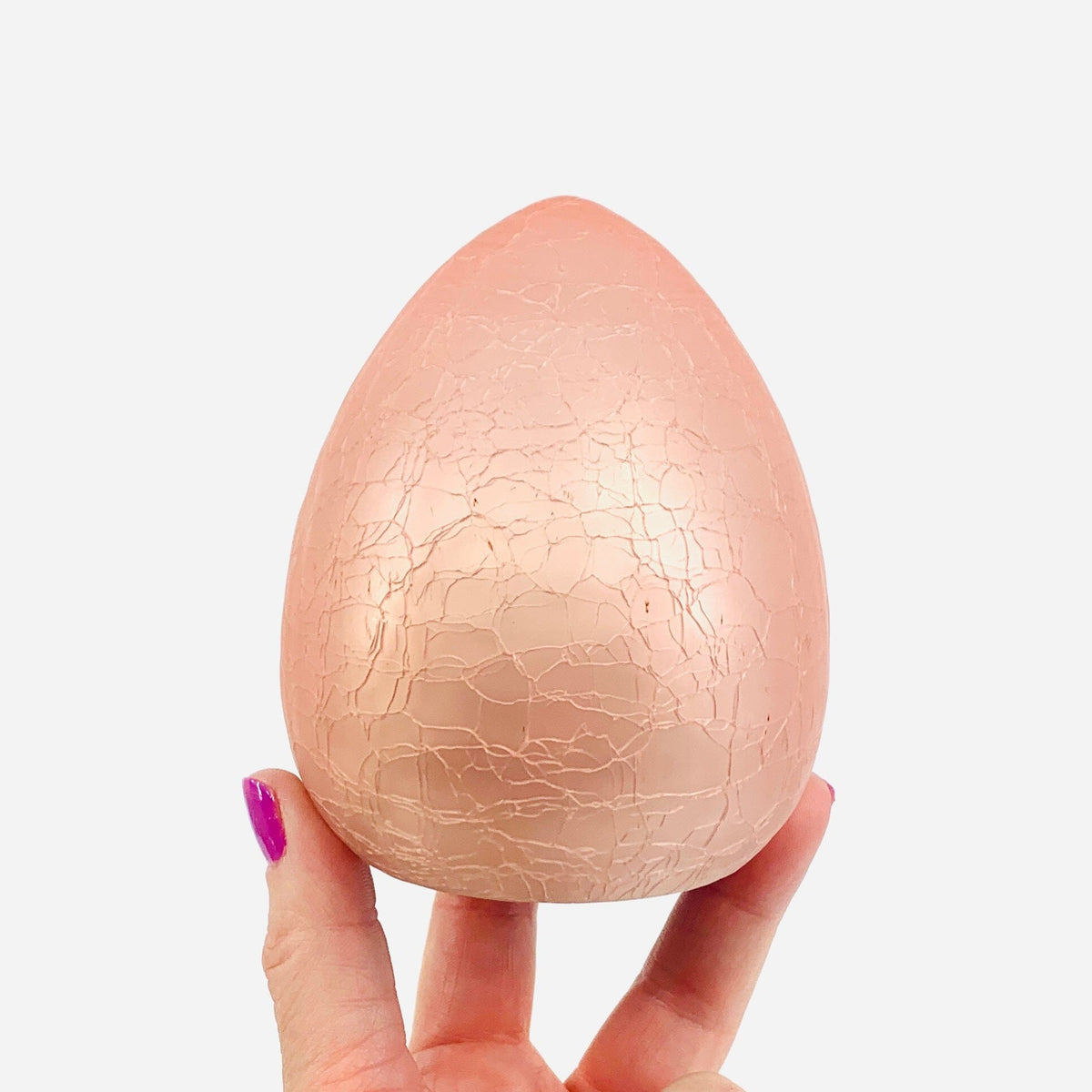 Blown Crackle Eggs, Opaque Pink Diamond Star 