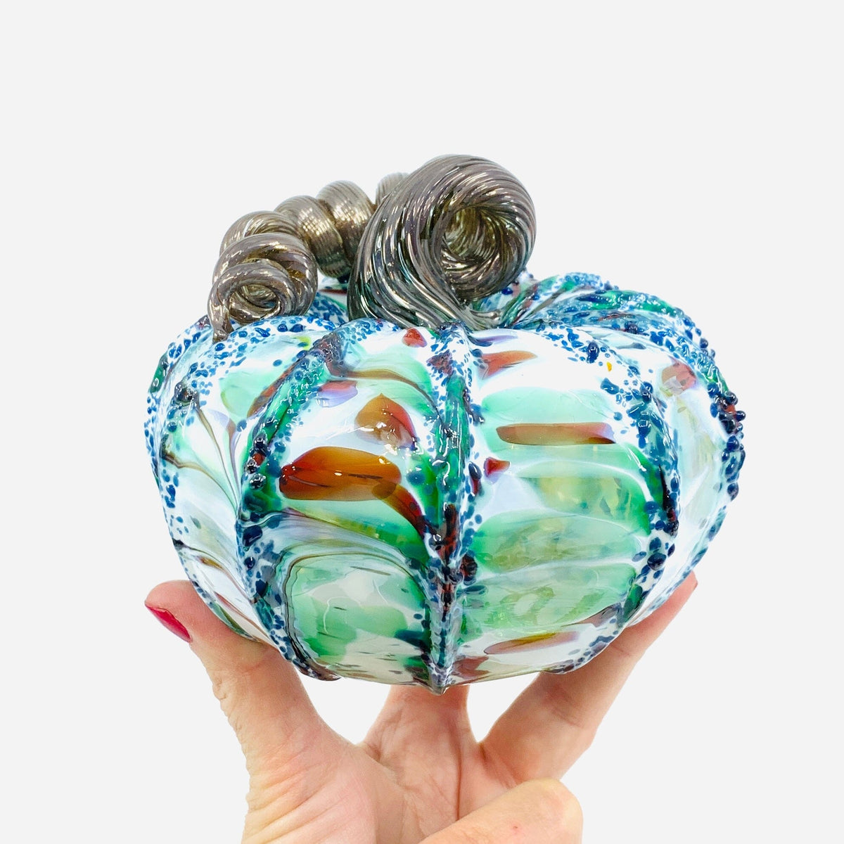 Daily Pumpkin 2144 Holiday Squat and Mercury Tree Ornament Gabby Luke Adams Glass Blowing Studio 