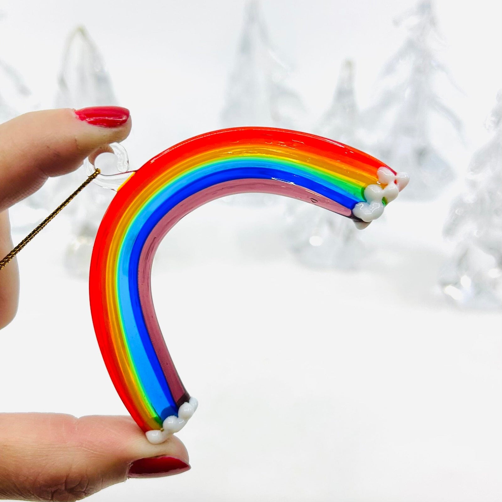 Rainbow Cloud Arch Ornament Miniature - 