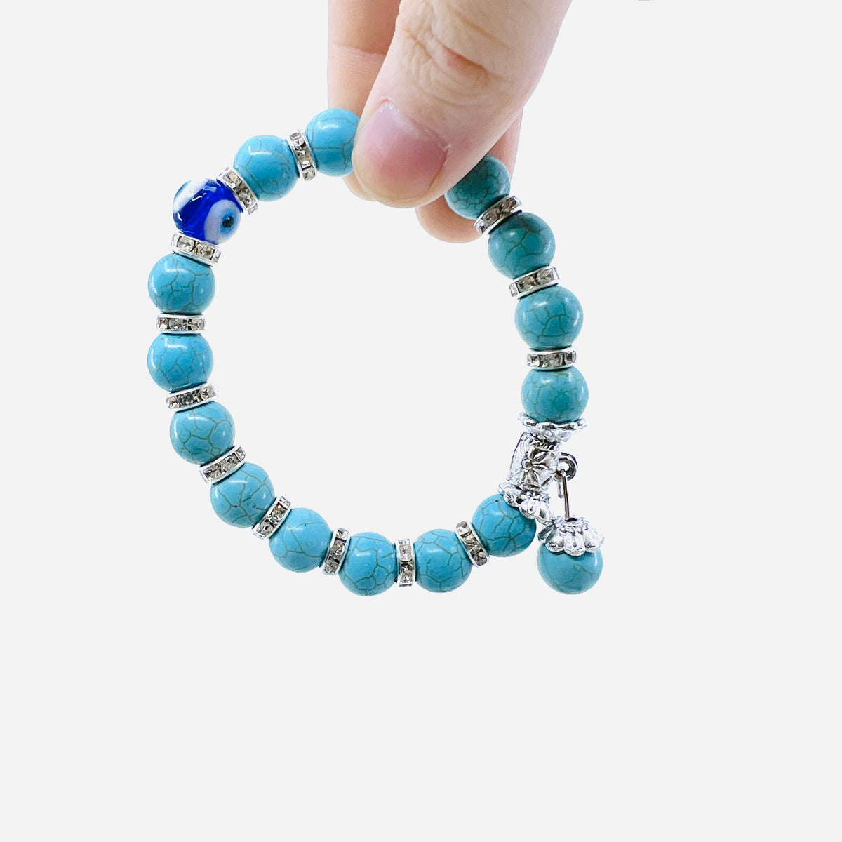 Evil Eye Dangle Glass Bead Bracelets Jewelry Kafthan 13 Turquoise 