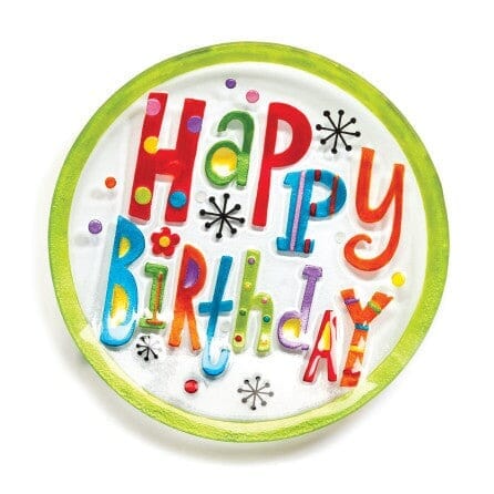 Glass Fusion Plate, Happy Birthday 5 Demdaco 