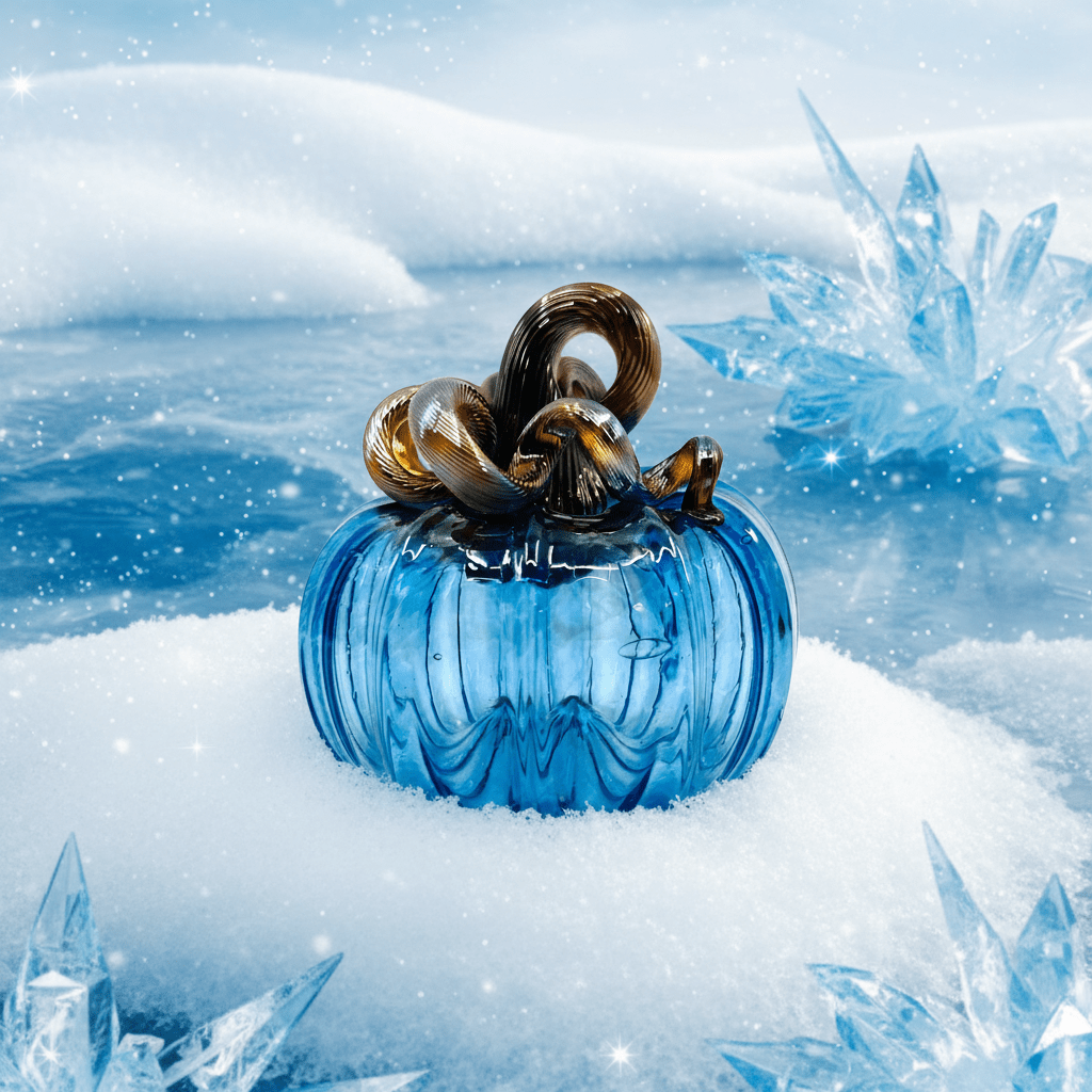 Mini Pumpkin, Tanzanite Pumpkin Luke Adams Glass Blowing Studio 