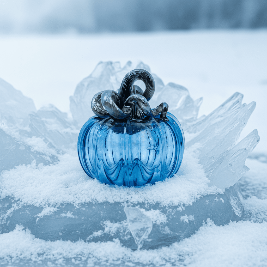 Mini Pumpkin, Tanzanite Pumpkin Luke Adams Glass Blowing Studio 