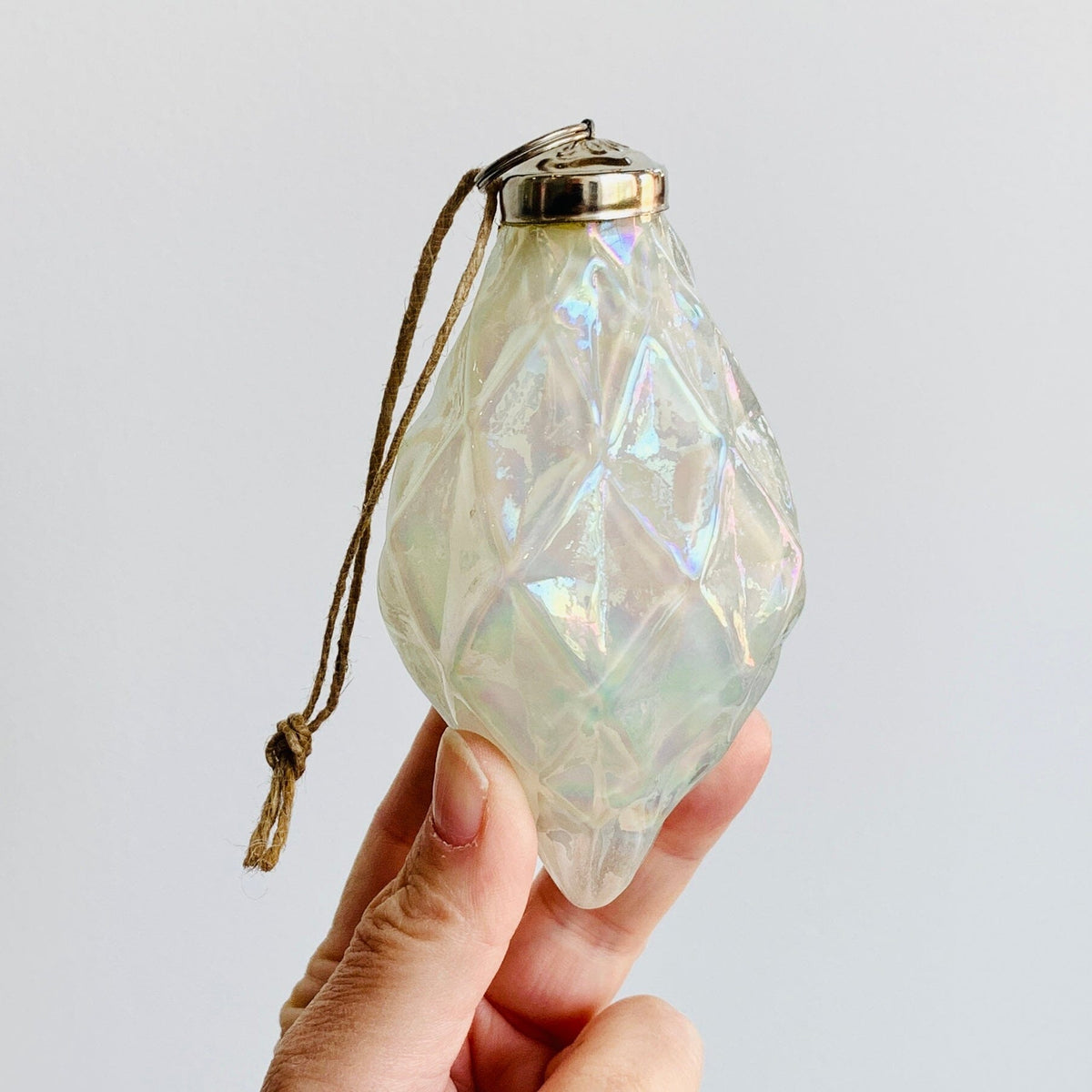 Glass Faceted Diamond Ornament 51, Pearl Ornament India House Brass 