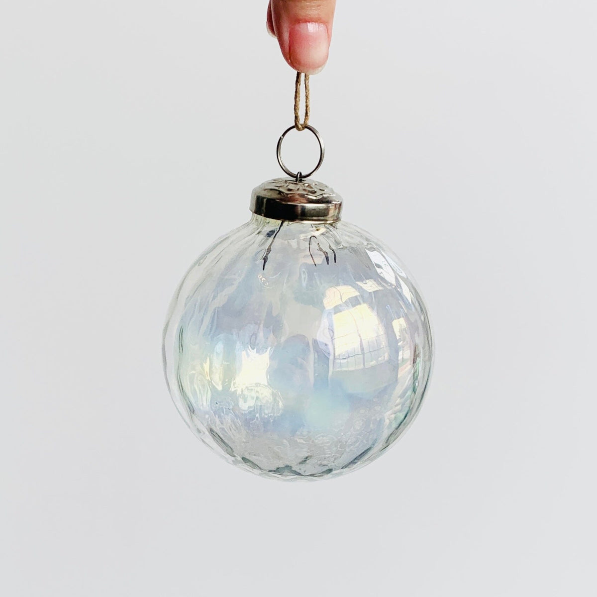 Optic Glass Sphere Ornament 7, Clear Luster