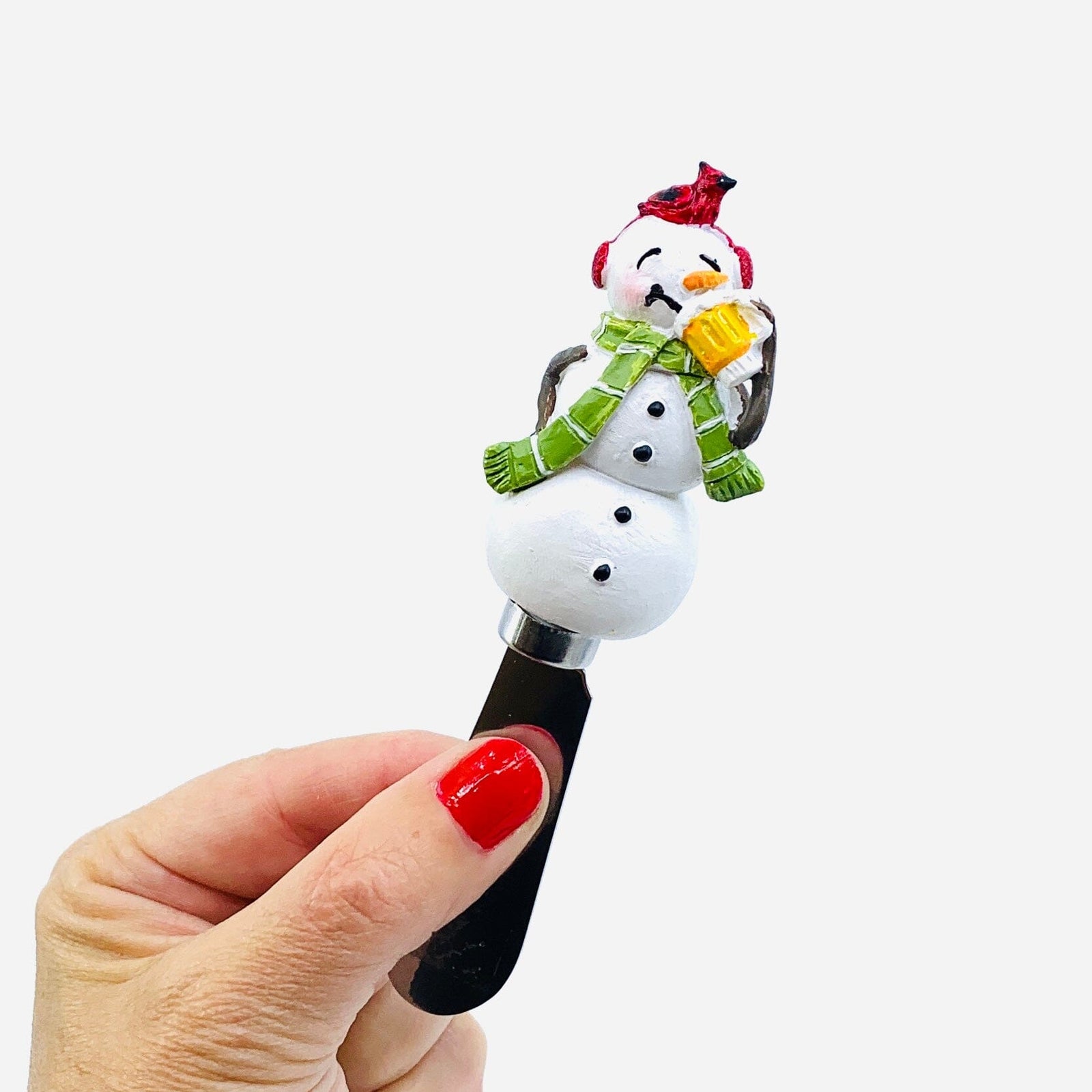Tipsy Snowman Spreader, Ear Muffs Decor GANZ 