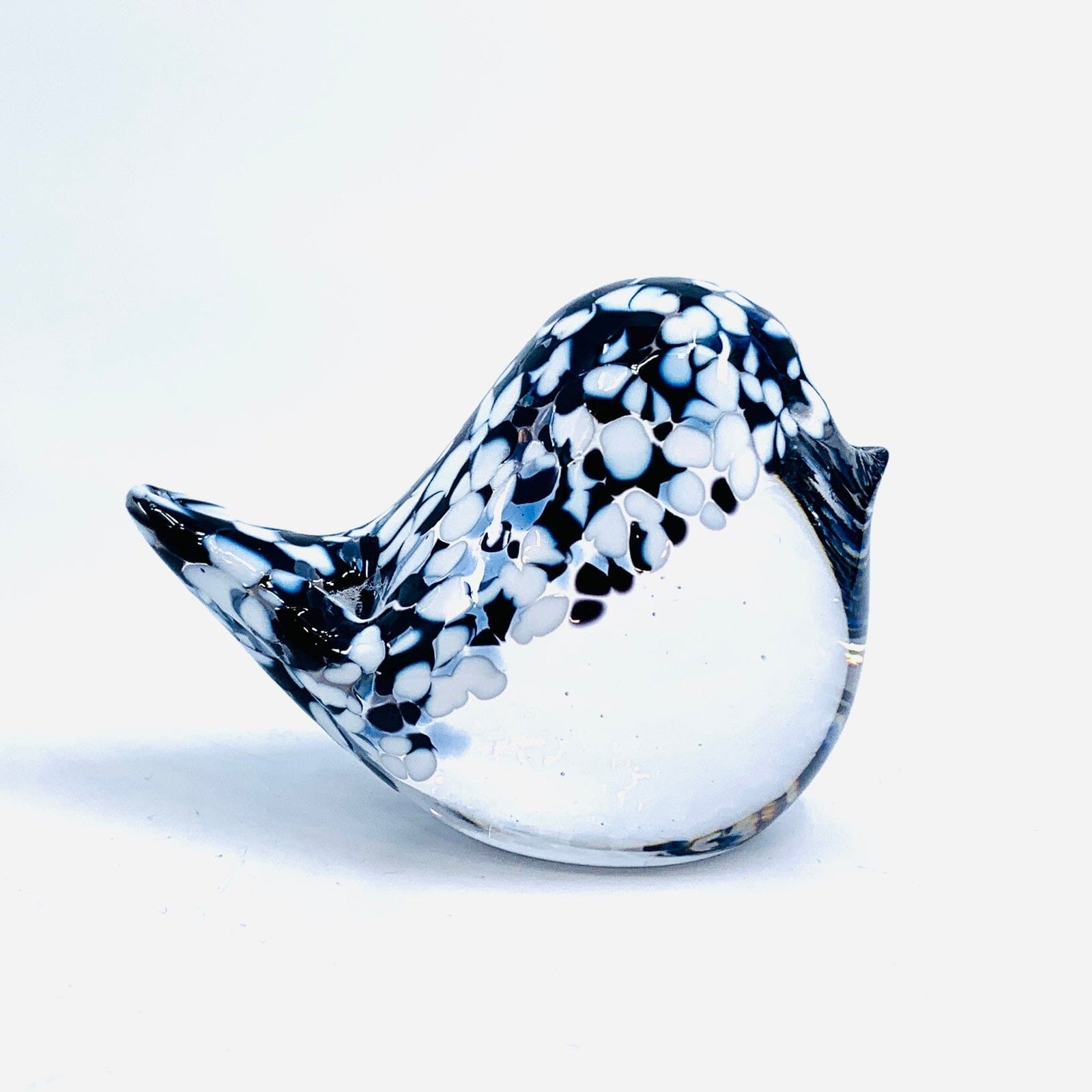 Little Glass Bird, Tuxedos Confetti Miniature Henrietta Glass 