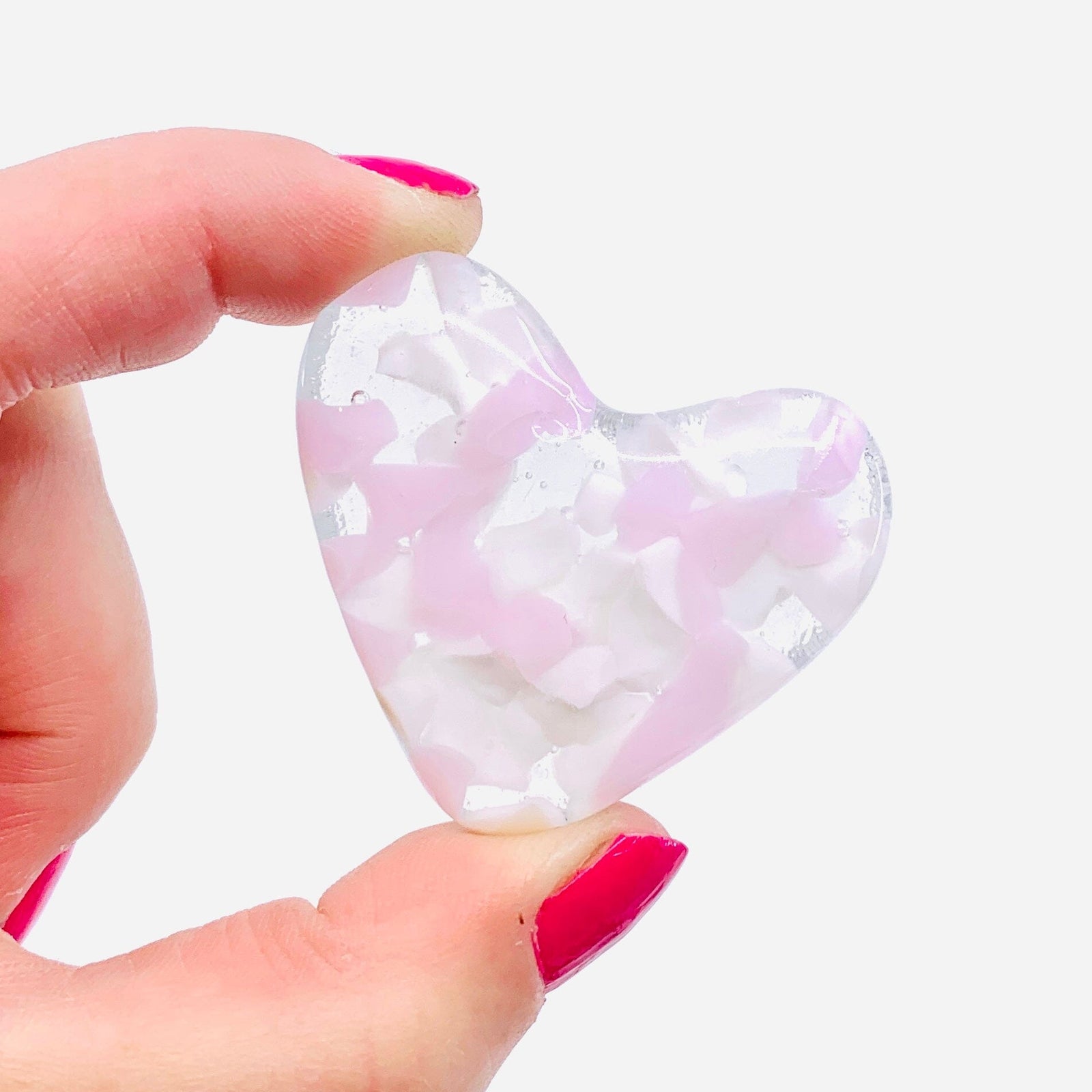 Fused Pocket Heart, Strawberries and Cream Miniature Jean 