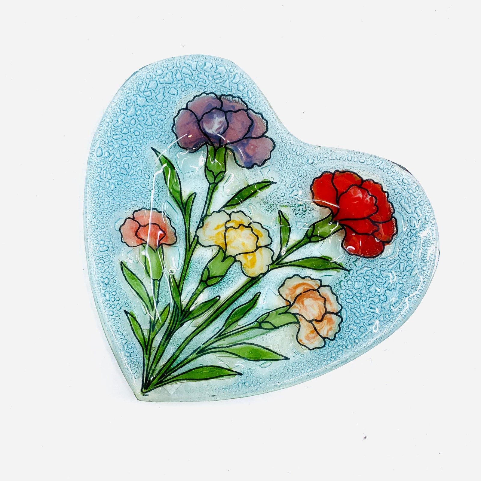 Fair Trade Heart Plate 8 - Carnation Dishware Pam Peana 