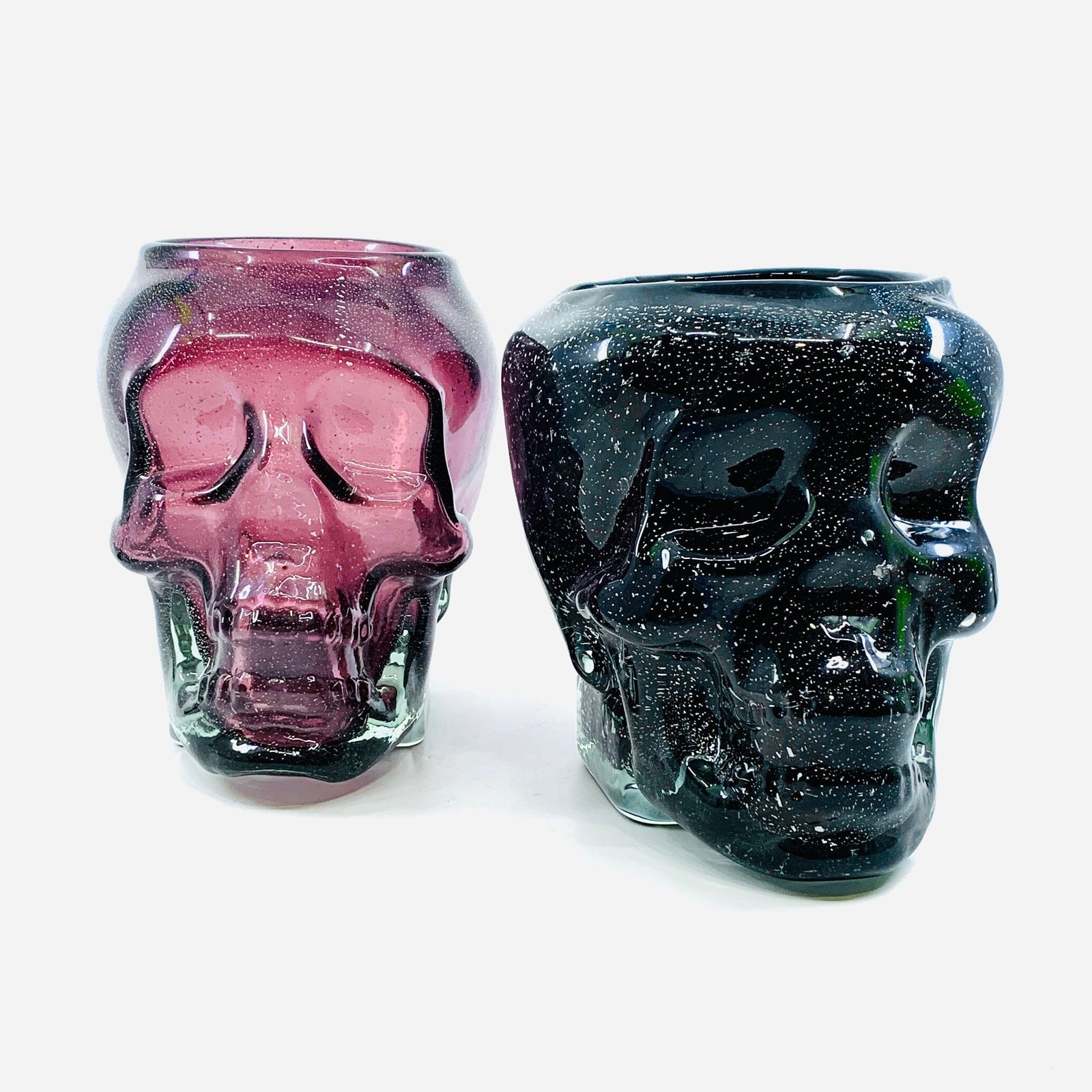 Hand Blown Glass Titans Skull, Black Diamond Star 